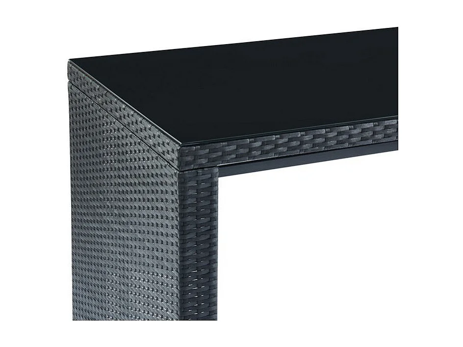 Ensemble repas bar KEA En Résine Tressée noire 4 Places