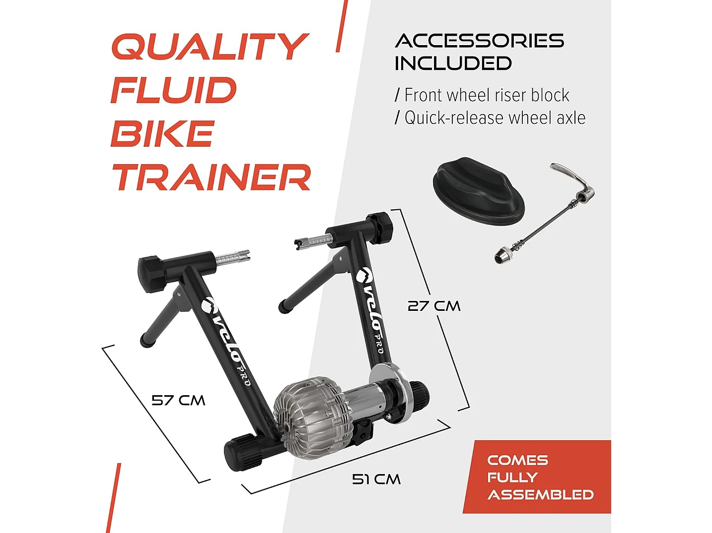 Fluid Turbo Trainer Indendørs cykeltræner racercykler og mountainbikes Sort