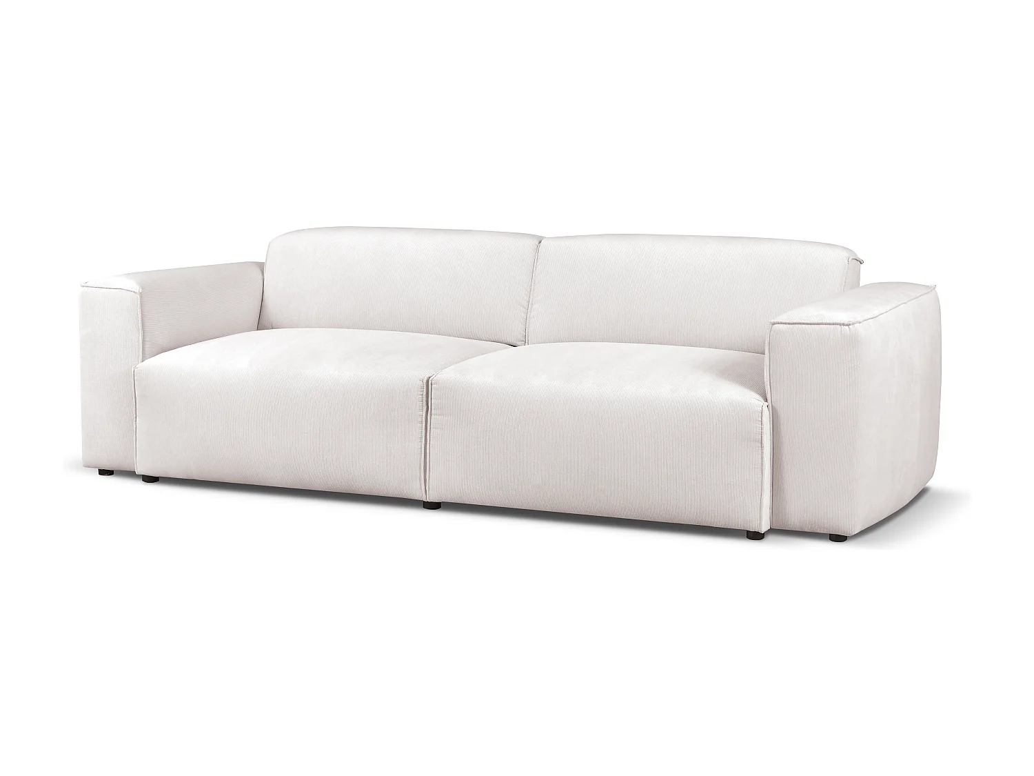 HUNZA – 3-Sitzer-Sofa mit Schlaffunktion 152x202 cm, Stoff Fjord 23 Weiß
