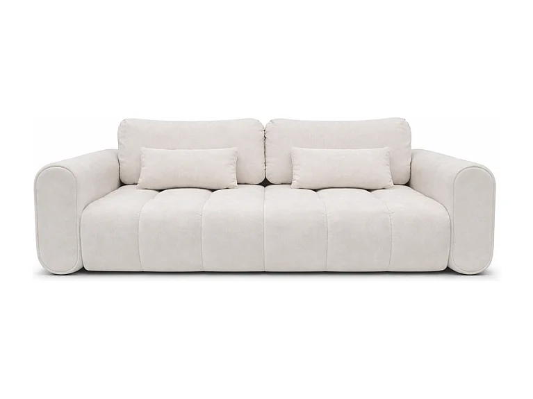 Sofa SOUTH 254 × 103 cm, ausklappbar mit Schlaffunktion, im Stoff GERRA 5 in Weiß