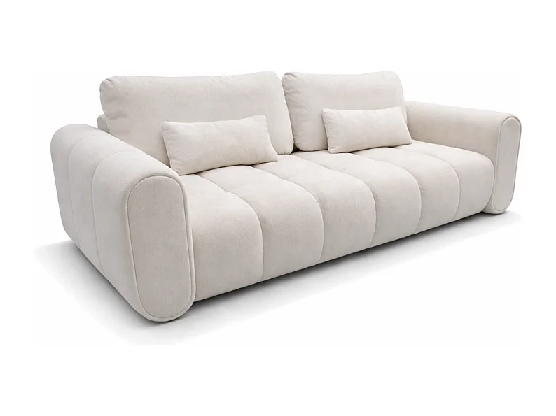 Sofa SOUTH 254 × 103 cm, ausklappbar mit Schlaffunktion, im Stoff GERRA 5 in Weiß
