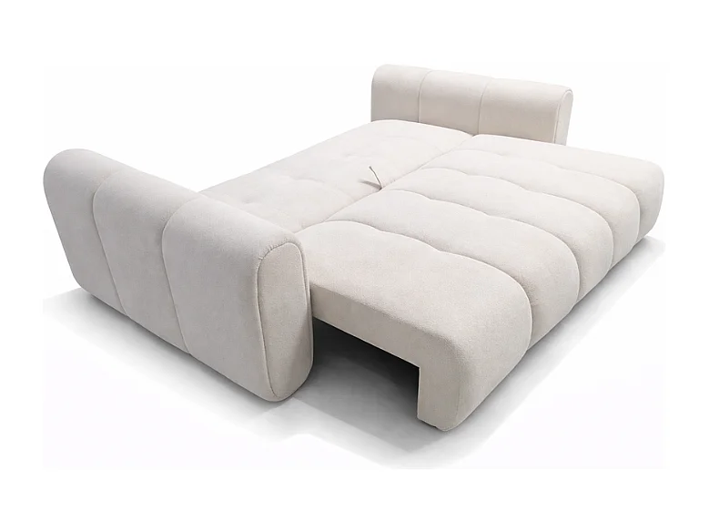 Sofa SOUTH 254 × 103 cm, ausklappbar mit Schlaffunktion, im Stoff GERRA 5 in Weiß