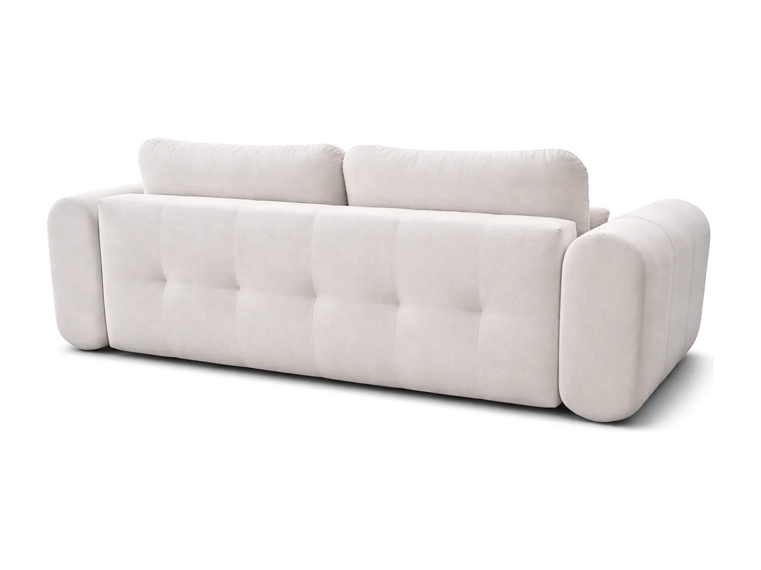Sofa SOUTH 254 × 103 cm, ausklappbar mit Schlaffunktion, im Stoff GERRA 5 in Weiß