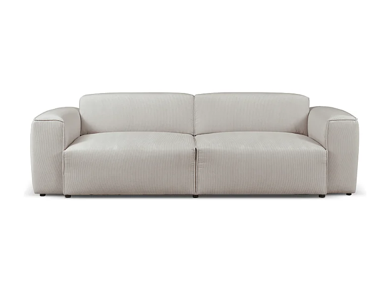 HUNZA – 3-Sitzer-Sofa mit Schlaffunktion 152x202 cm, Stoff Fjord 08 Creme
