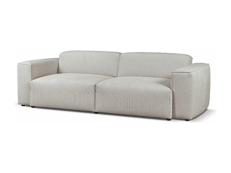 HUNZA – 3-Sitzer-Sofa mit Schlaffunktion 152x202 cm, Stoff Fjord 08 Creme