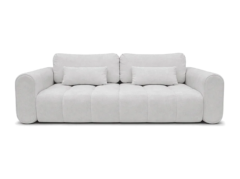 Sofa SOUTH 254 × 103 cm, ausklappbar mit Schlaffunktion, im Stoff GERRA 65 in Hellgrau