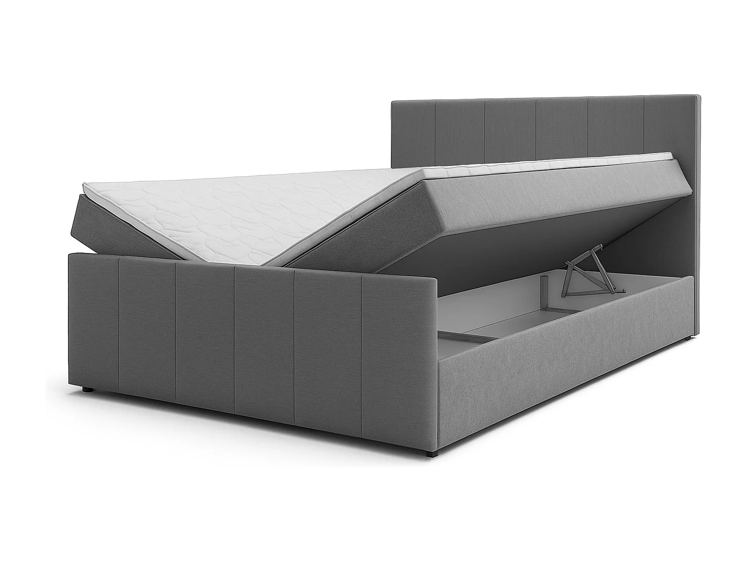 AX LIVING Levente Bett mit Bettkasten 140x200 Beige Boxbett Stauraum