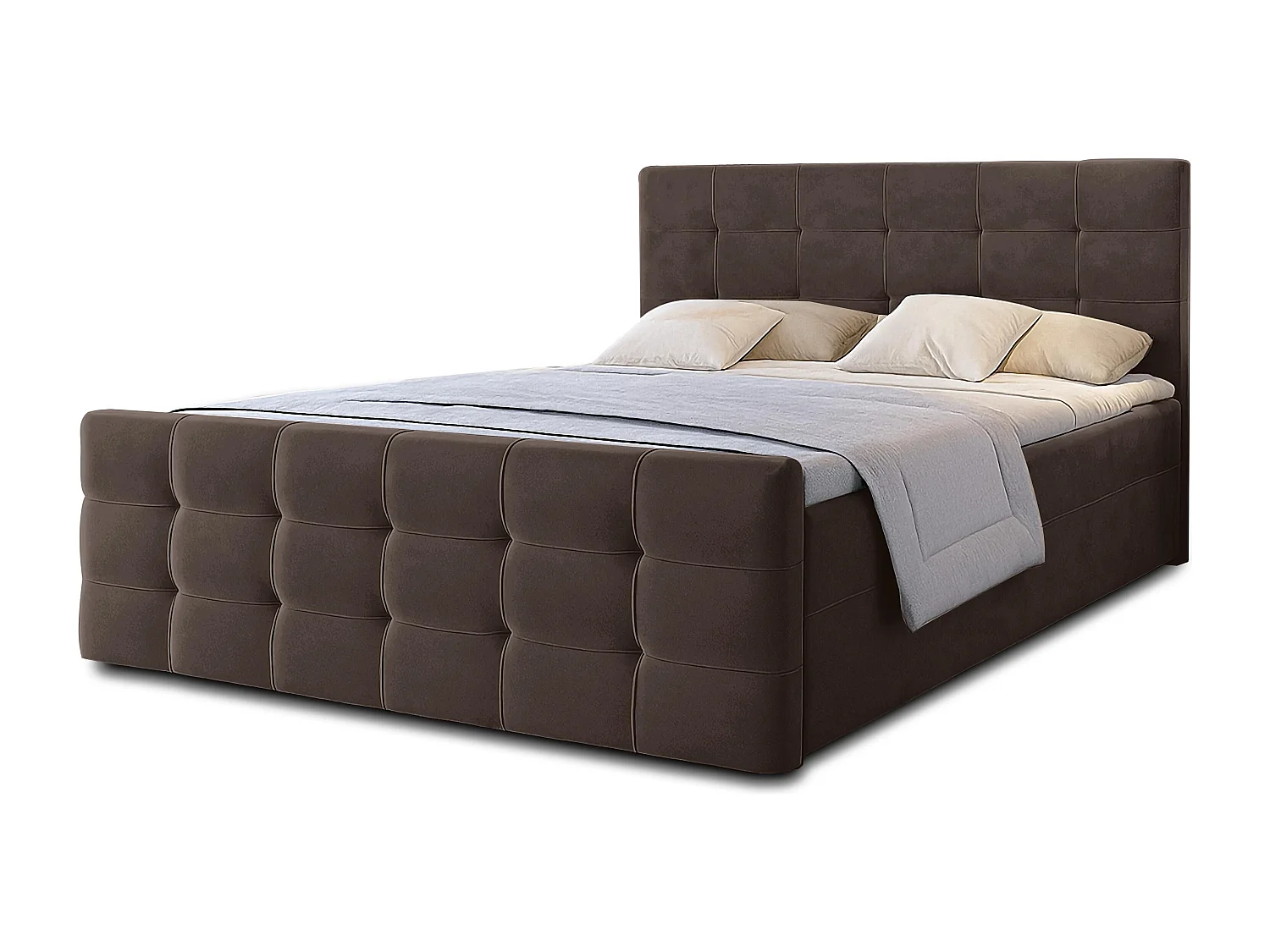 AX LIVING Bett mit Bettkasten 180x200 cm Argentaro Boxspringbett braun