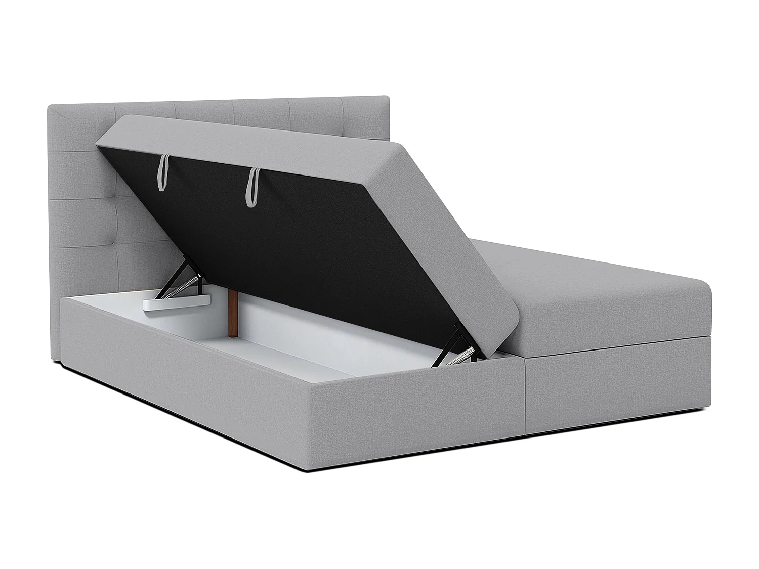 AX LIVING Boxspringbett Grau mit Bettkasten Belinai Bett 180x200 cm