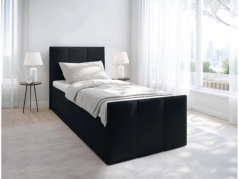 AX LIVING Boxspring met opbergruimte Levente 120x200 zwart