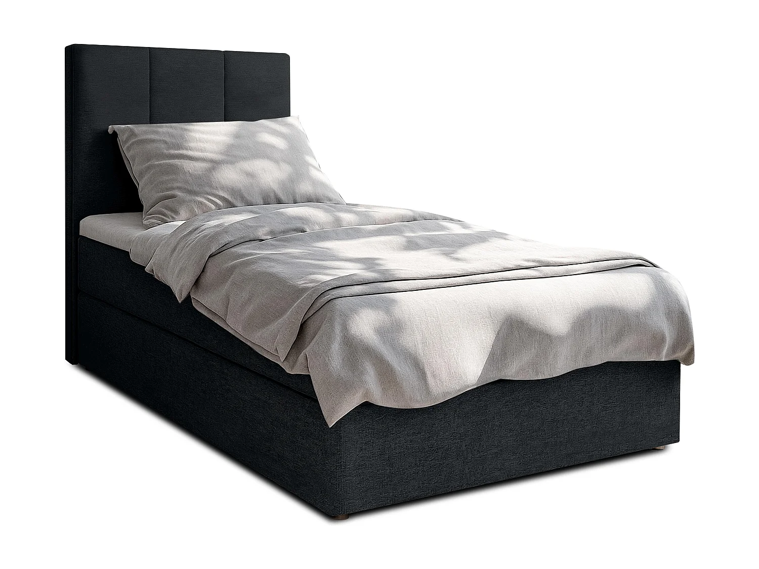 AX LIVING Boxbett Merea Boxspringbett Schwarz mit Bettkasten 120x200 cm