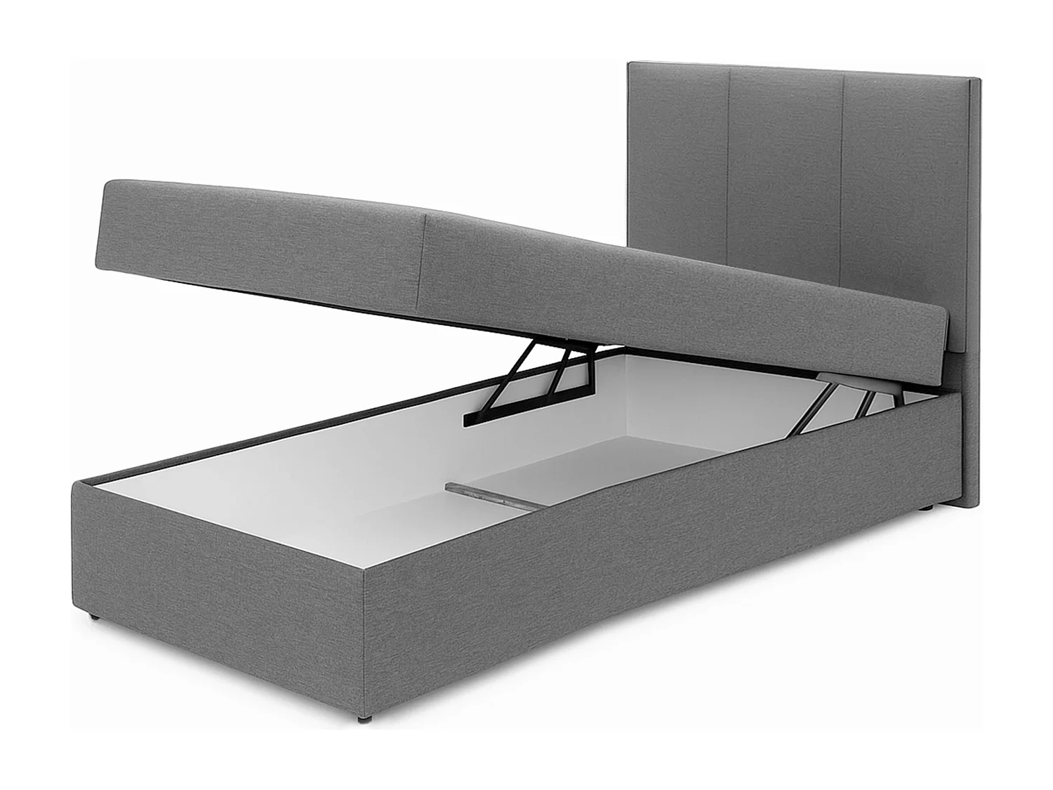 AX LIVING Boxbett Merea Boxspringbett Schwarz mit Bettkasten 120x200 cm