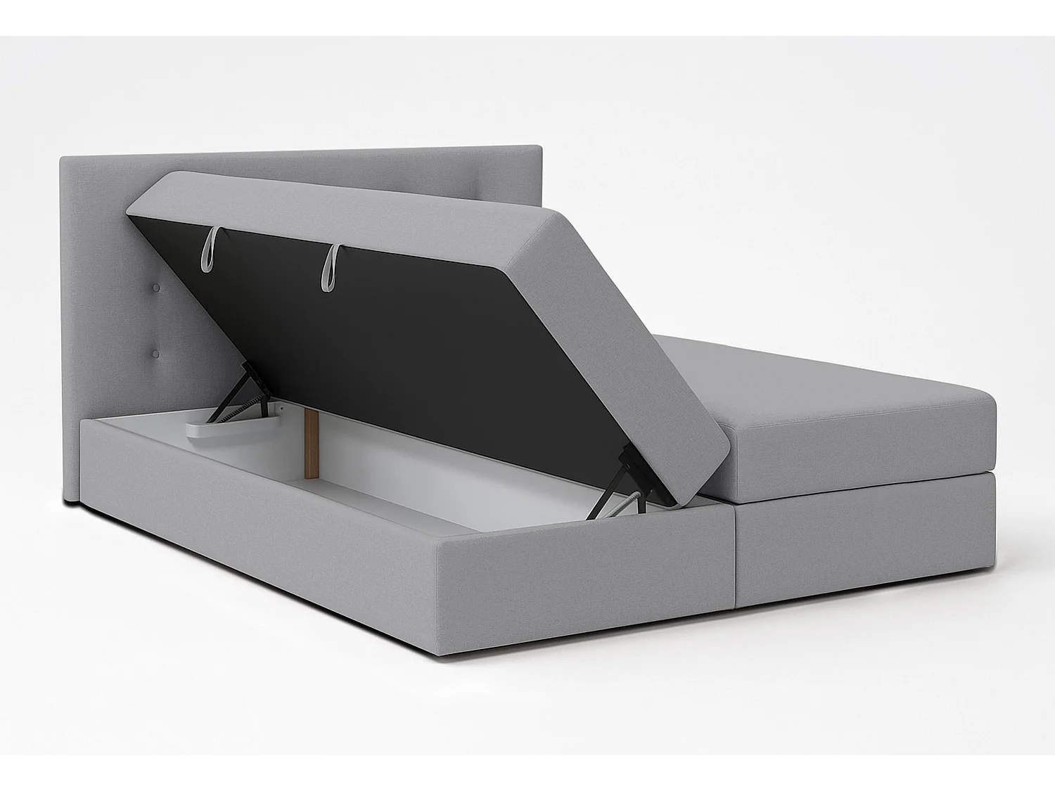 AX LIVING Baunei Boxspringbett 140x200 mit Bettkasten schwarzes Bett