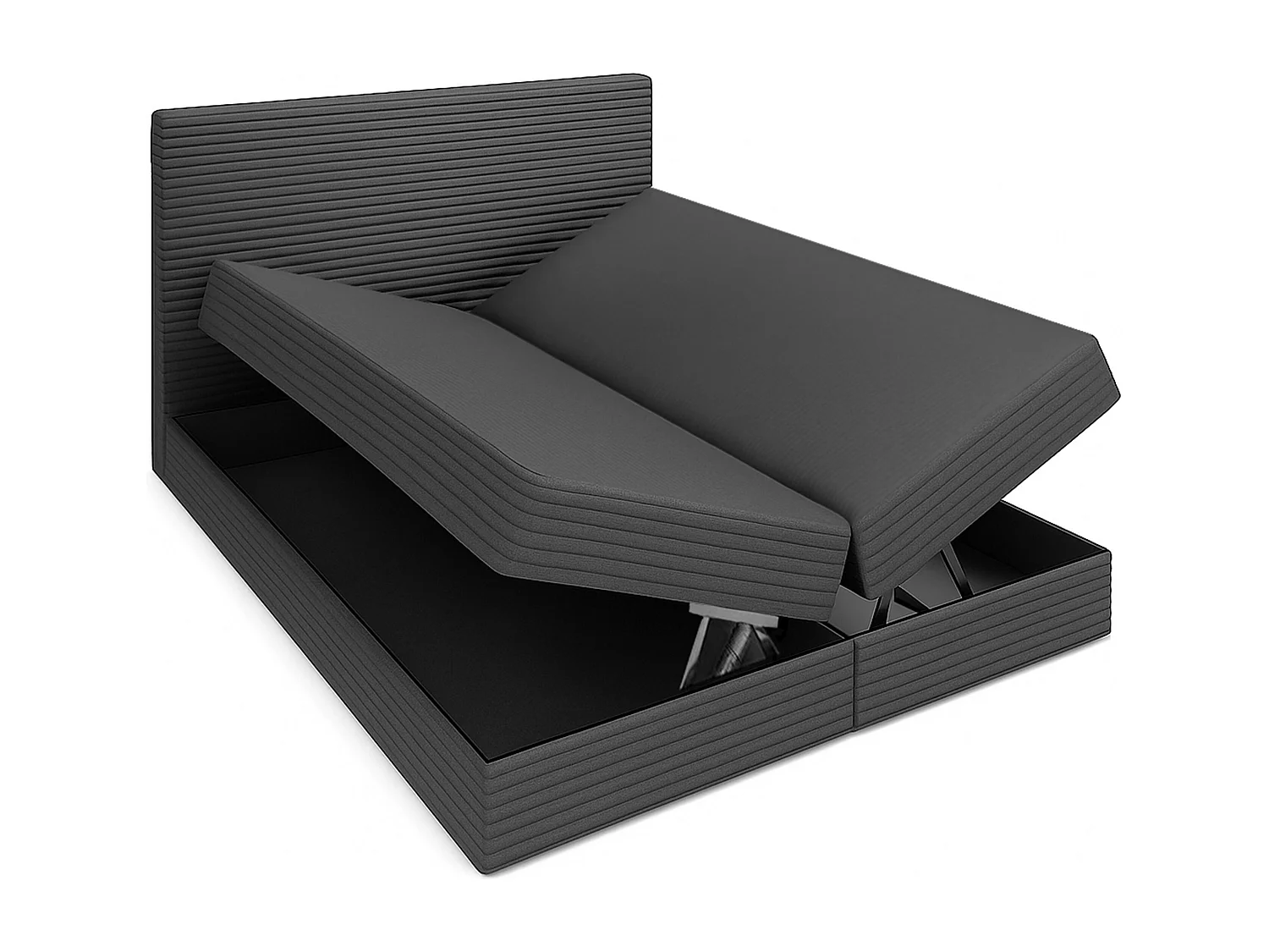 AX LIVING Beiges Bett Sevdayla Boxspringbett mit Bettkasten 160x200 cm