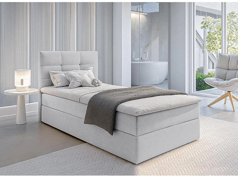 AX LIVING Boxspringbett 80x200 cm Geceteni Boxspringbett Grau