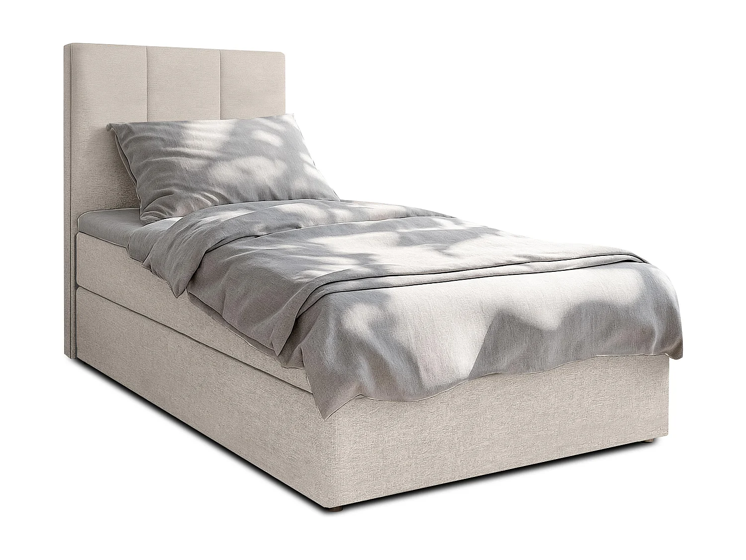 AX LIVING Boxbett Merea beiges Boxspringbett Bettkasten 80x200 cm