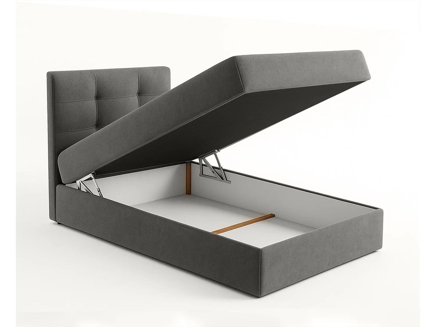 AX LIVING Stauram Boxspringbett Braun Geceteni 90x200 Bett Gasfeder