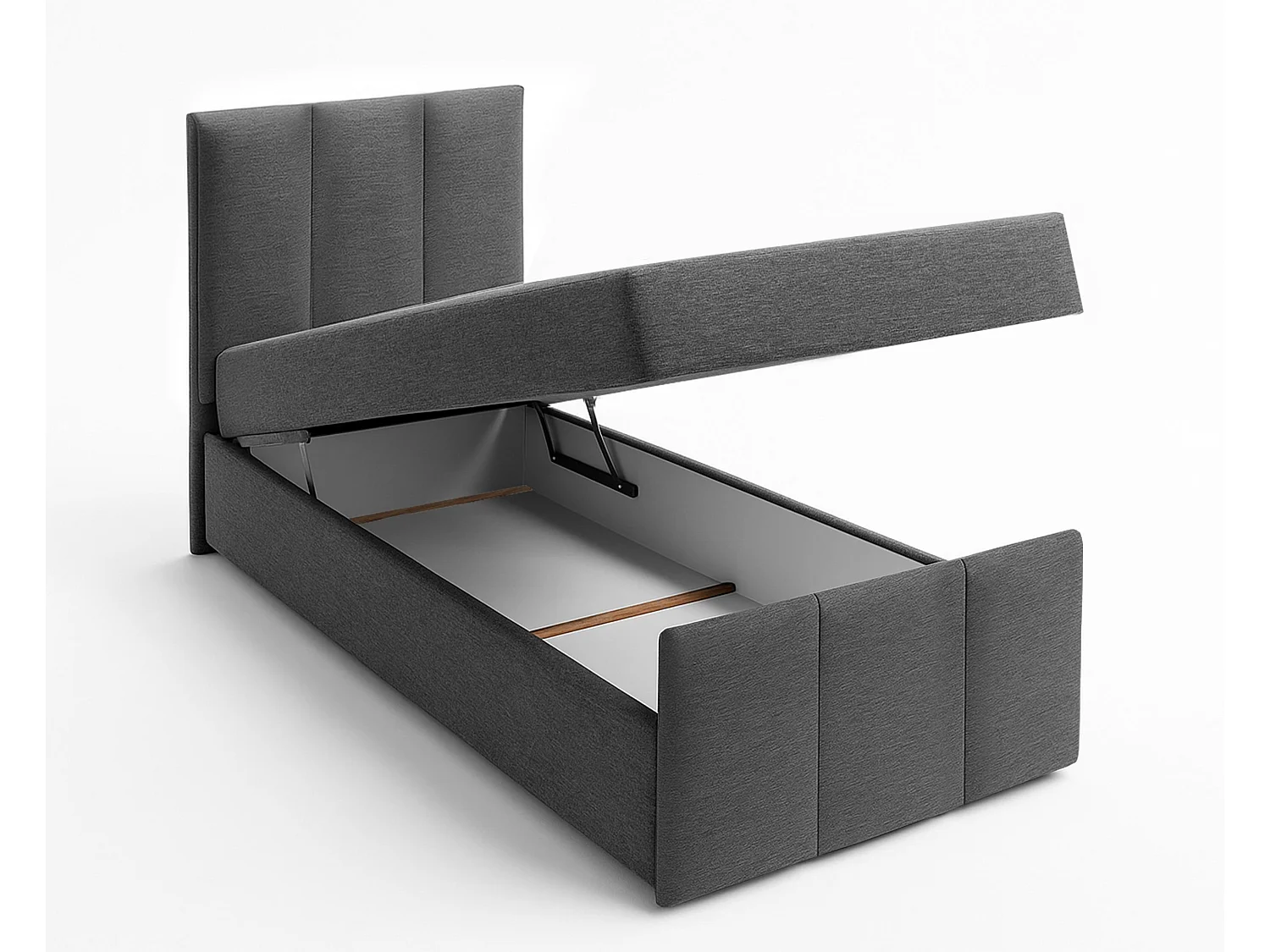 AX LIVING Levente Boxbett mit Bettkasten 80x200 Boxspringbett Braun