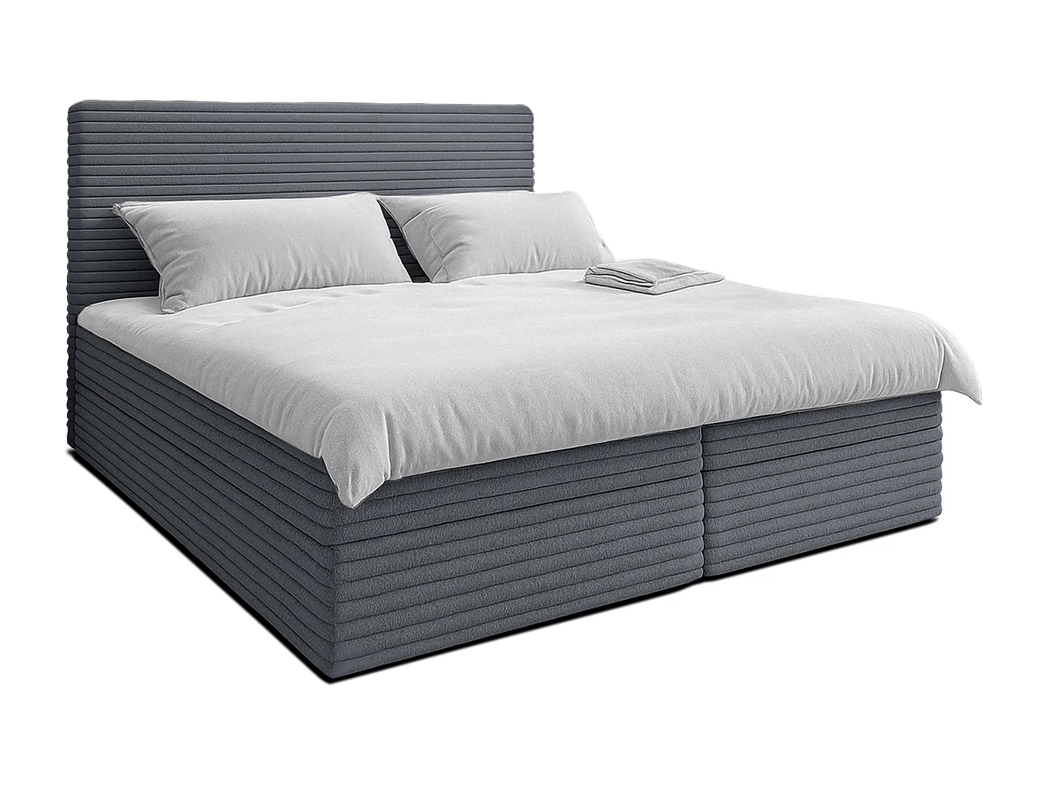 AX LIVING Grau Bett Sevdayla Boxspringbett mit Bettkasten 180x200 cm