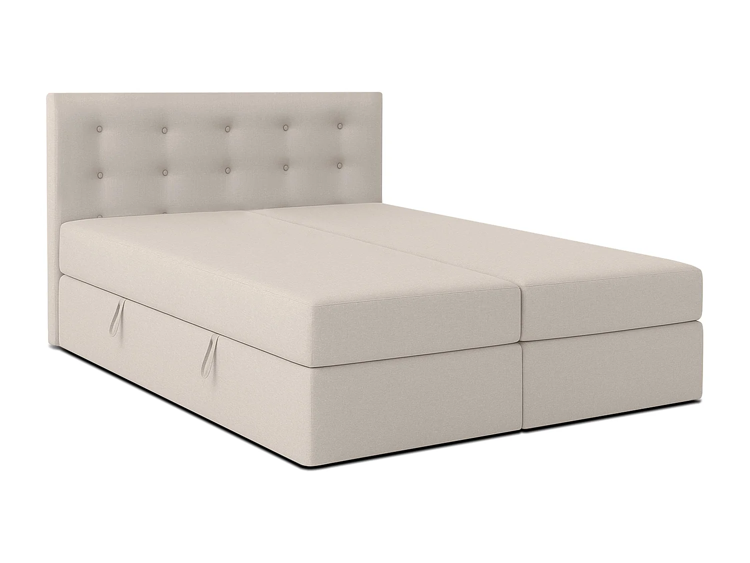 AX LIVING Baunei Boxspringbett 180x200 mit Bettkasten beiges Bett