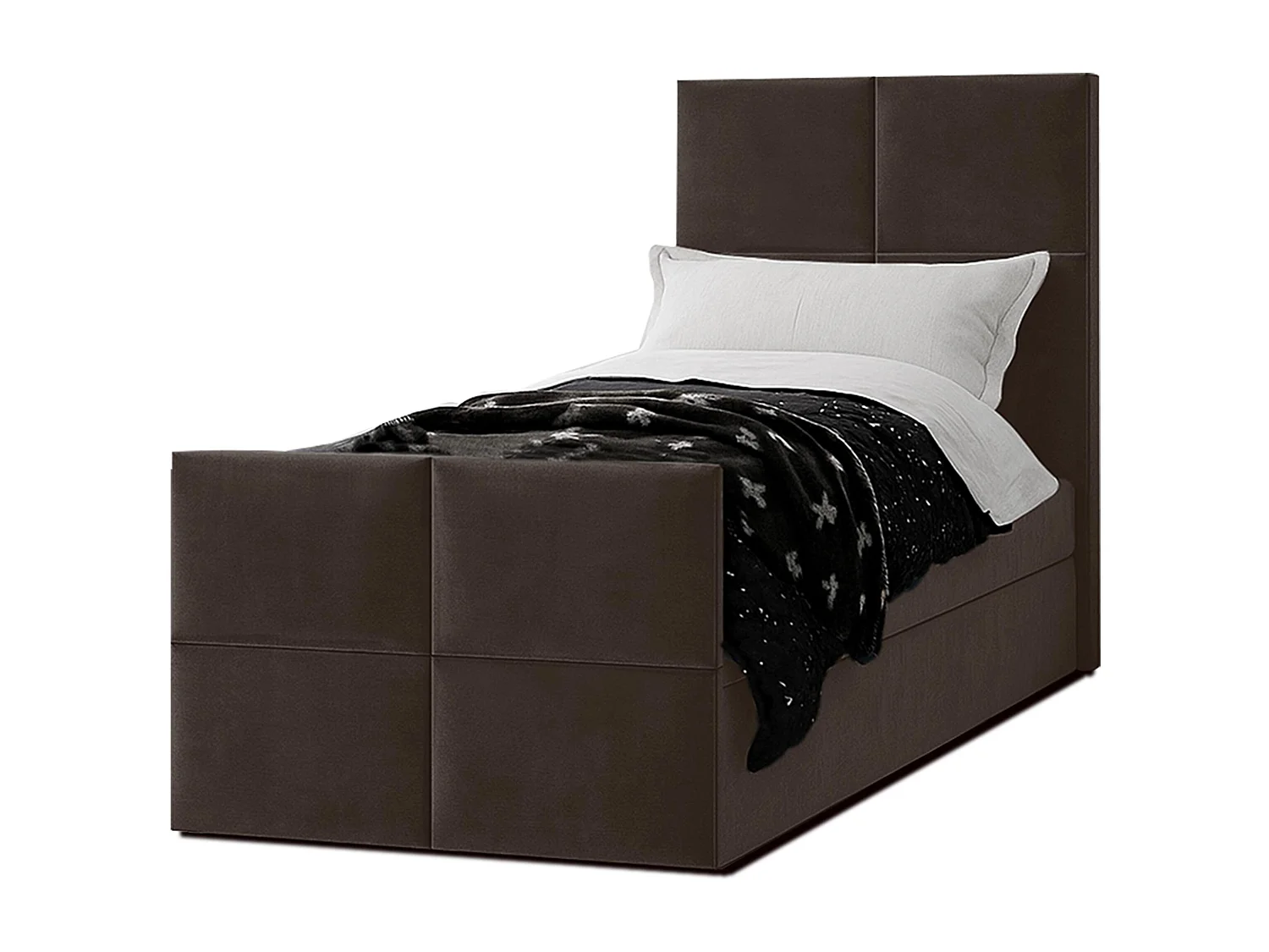 AX LIVING Boxspringbett Braun Aleyna Bett 100 x 200 mit Bettkasten