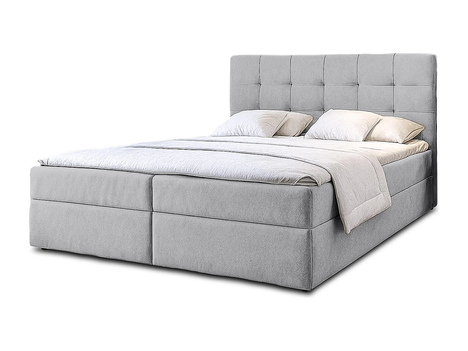AX LIVING Stauraum Boxspringbett Grau 140x200 cm Geceteni Doppel Bett