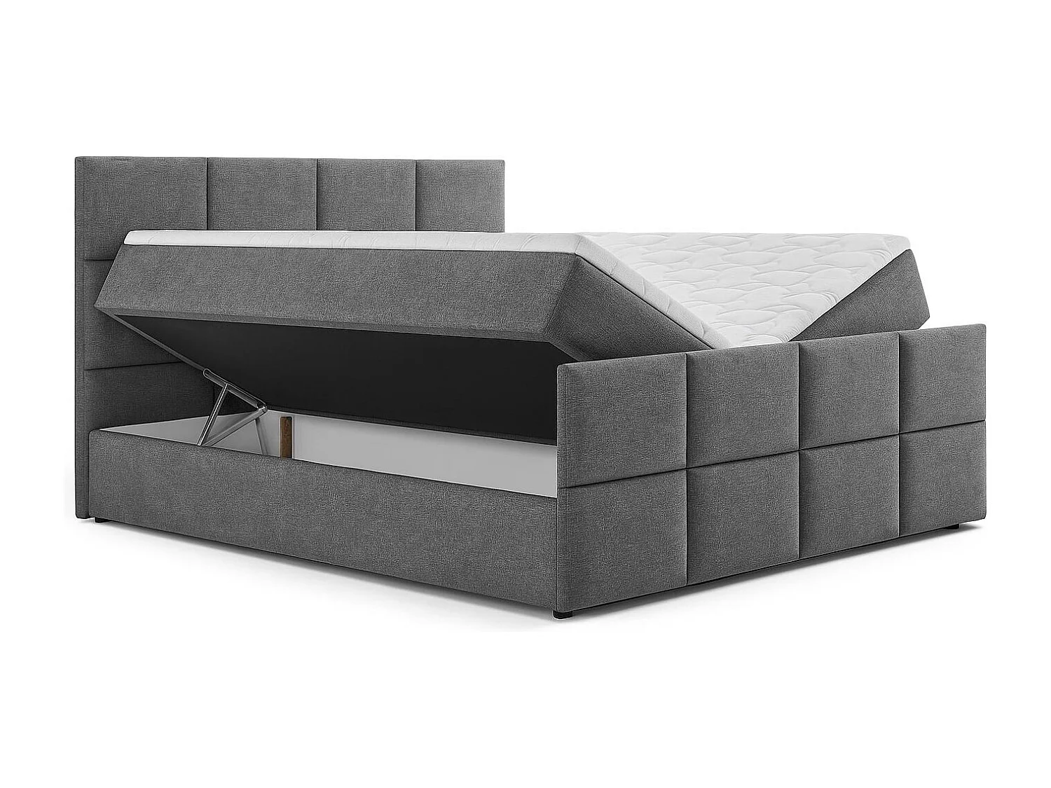 AX LIVING Boxspringbett Schwarz Aleyna Bett 140 x 200 mit Bettkasten
