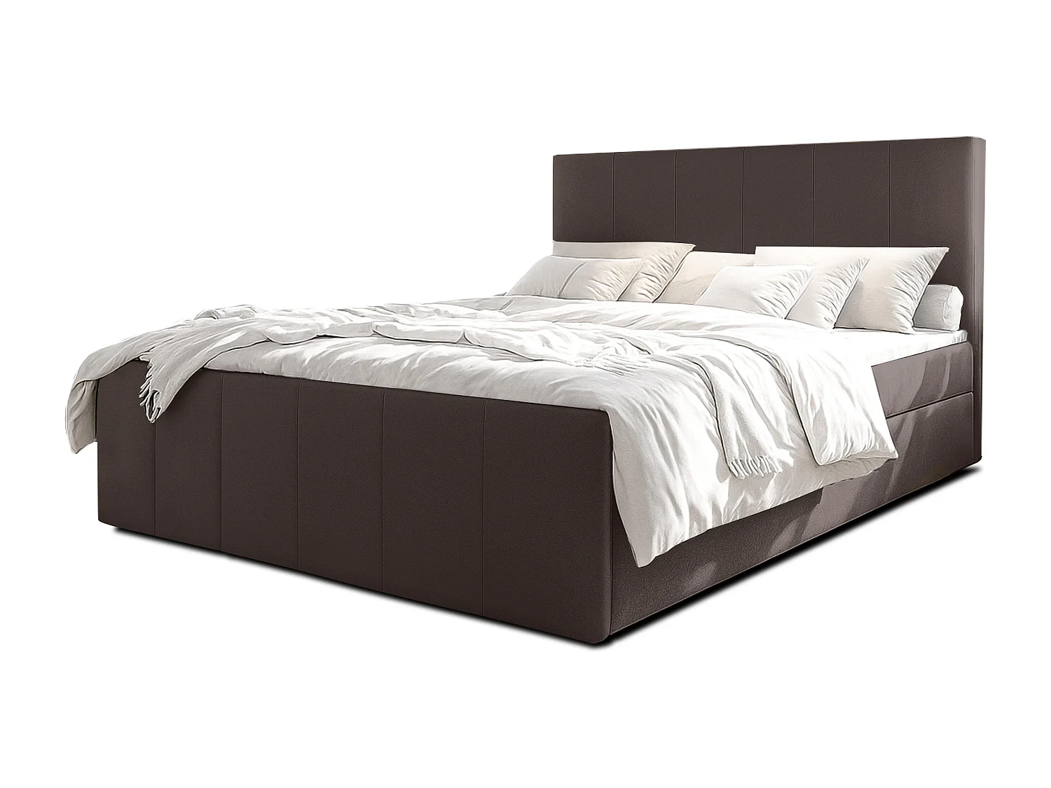 AX LIVING Levente Boxbett mit Bettkasten 140x200 Boxspringbett Braun