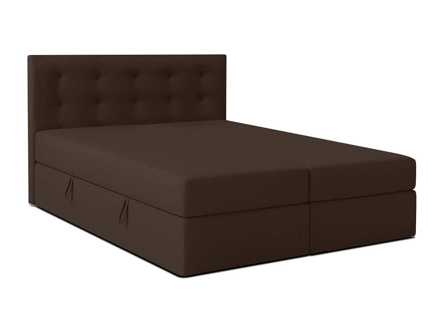 AX LIVING Lit boxspring avec coffre de rangement 180x200 cm - Baunei - marron sans surmatelas