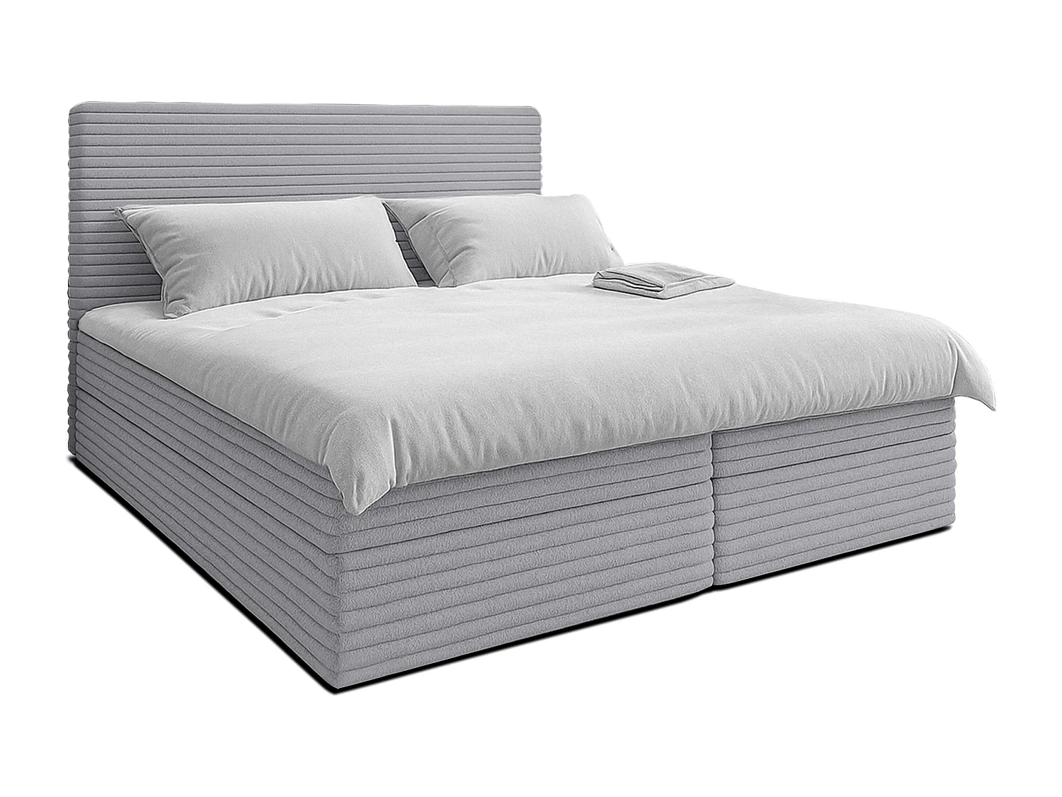 AX LIVING Lit boxspring avec coffre de rangement 140x200 cm - Sevdayla - marron sans surmatelas