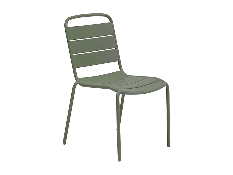 Chaise extérieure métal empilable Alegoria vert laurier Hespéride