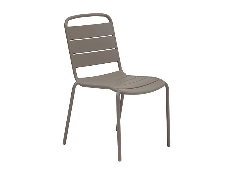 Chaise extérieure métal empilable Alegoria café Hespéride