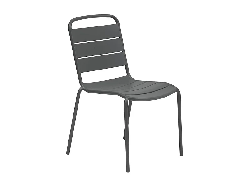 Chaise extérieure métal empilable Alegoria graphite Hespéride