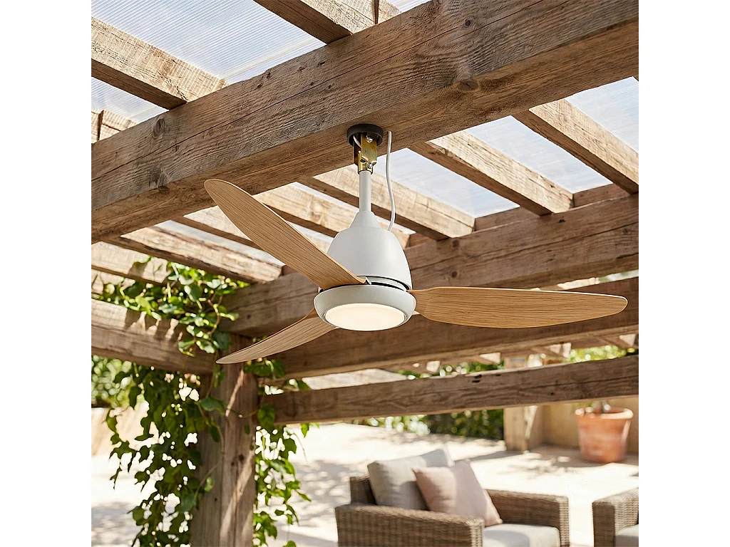 Ventilateur Plafond LED CORALI D106CM Effet bois