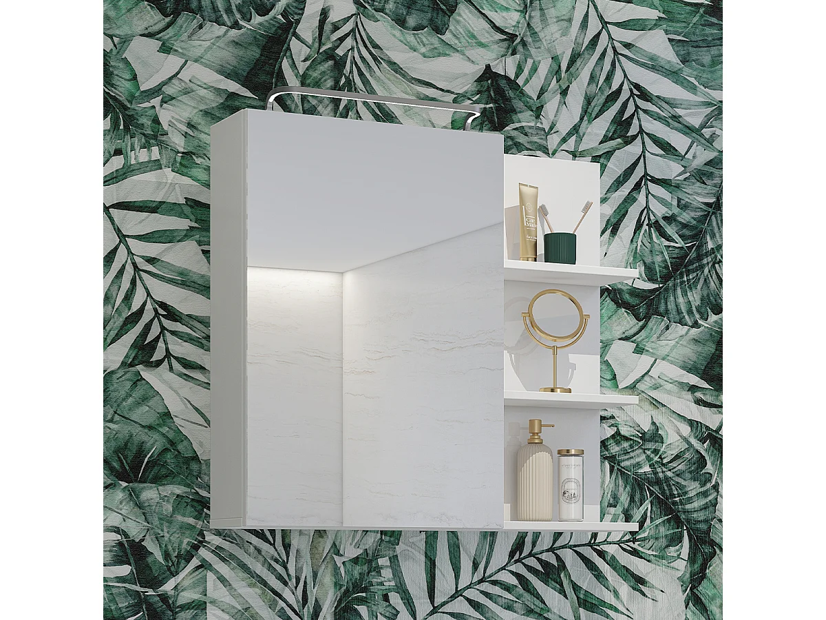 Sophéa Wit 80 cm badmeubel en spiegelkast set