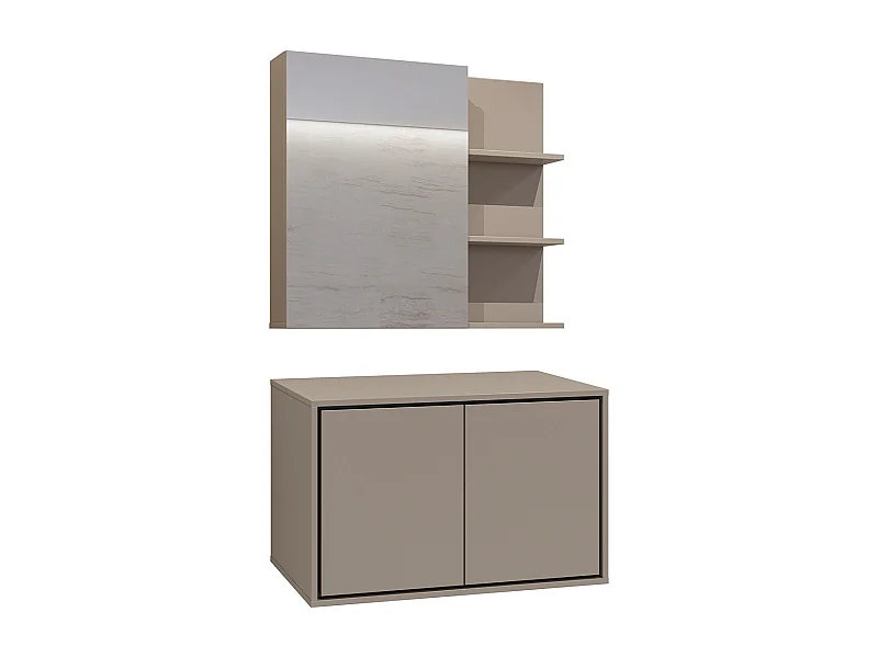 Set di mobili da bagno doppio lavabo Sophéa talpa