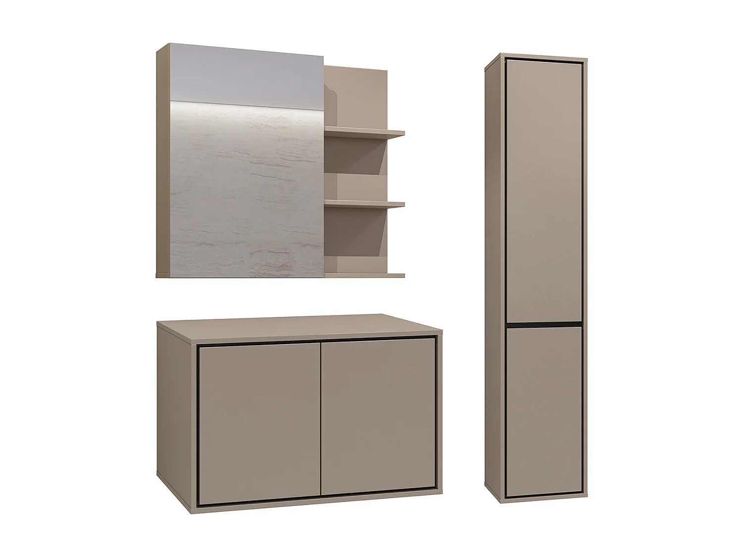 Set di mobili da bagno doppio lavabo Sophéa talpa