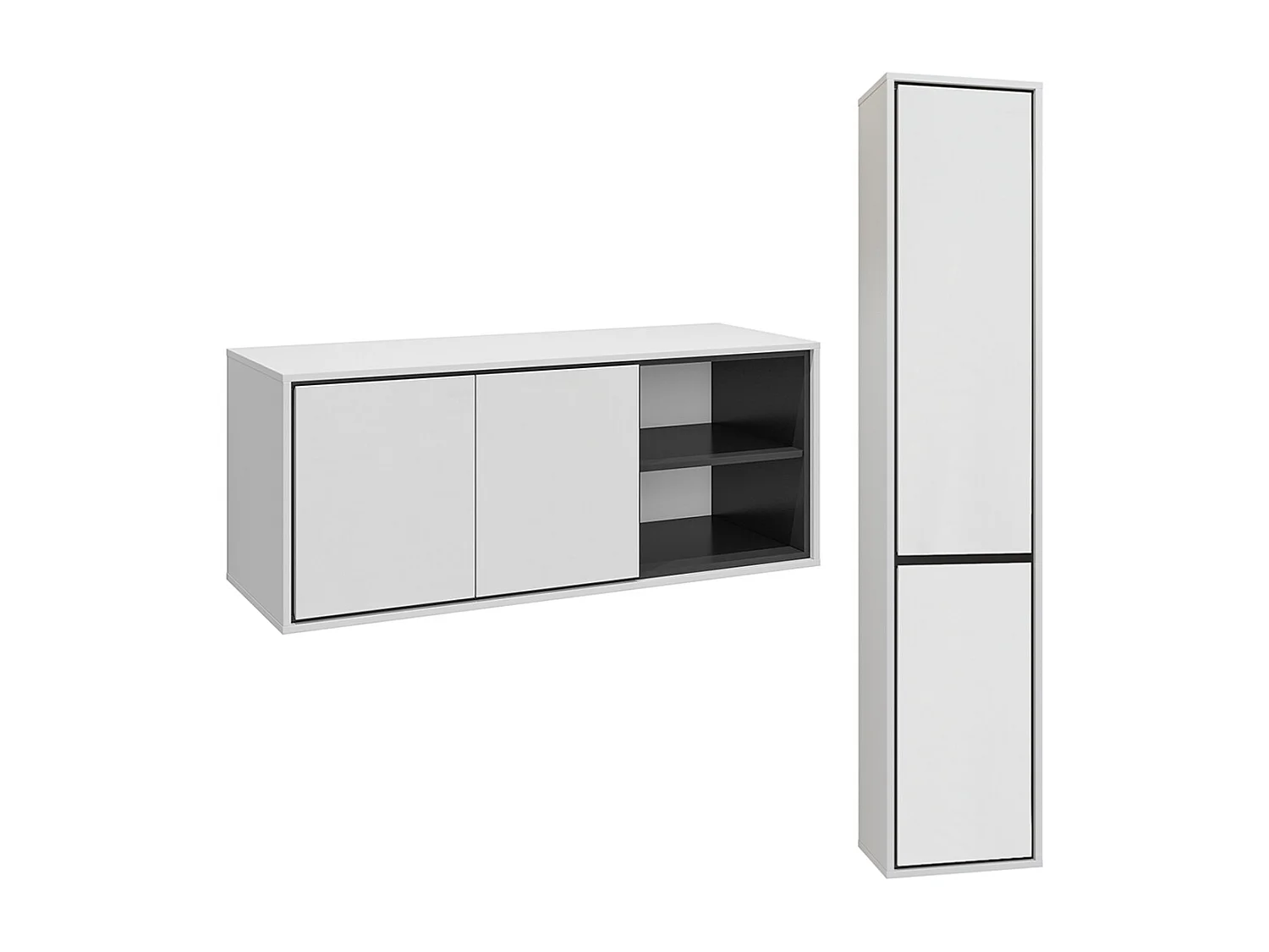 Set di mobili da bagno doppio lavabo Sophéa bianco