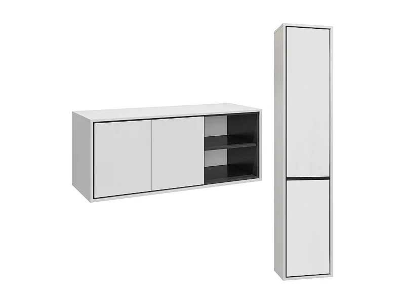 Set di mobili da bagno doppio lavabo Sophéa bianco