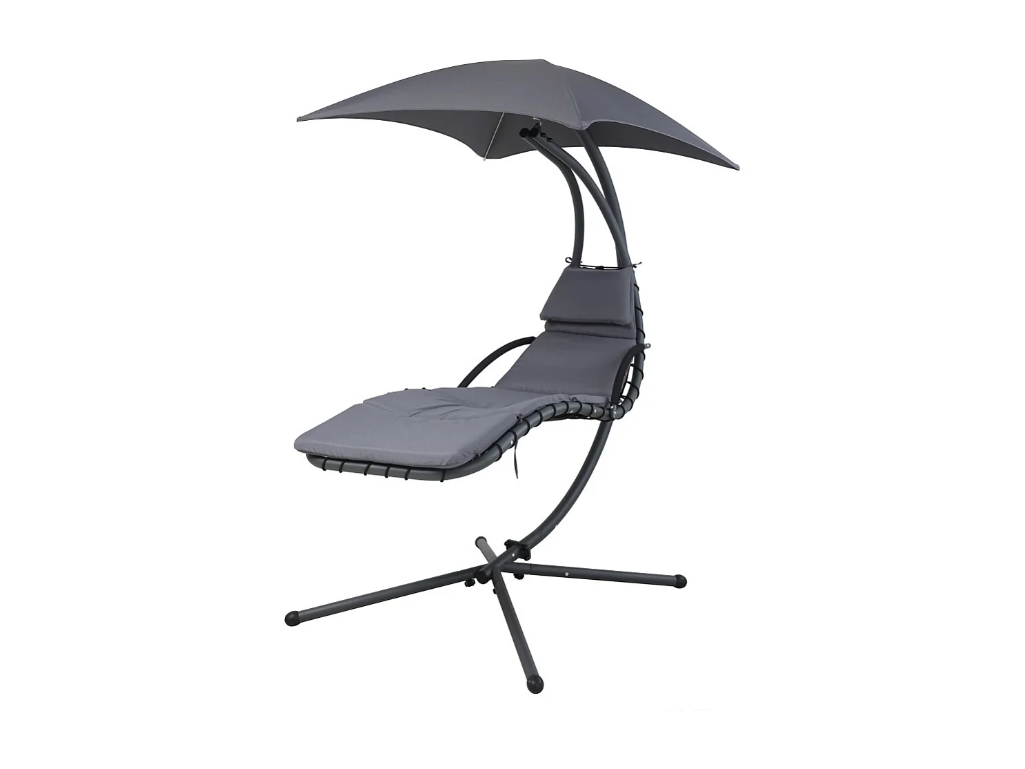 Balancelle de jardin suspendue avec parasol – 170x103x193 cm – Noir – Confort et élégance