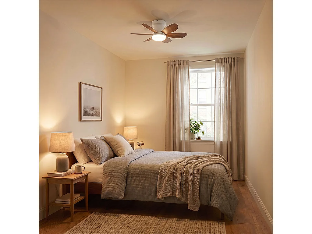 Ventilateur Plafond LED MISTRAL D52cm Effet bois