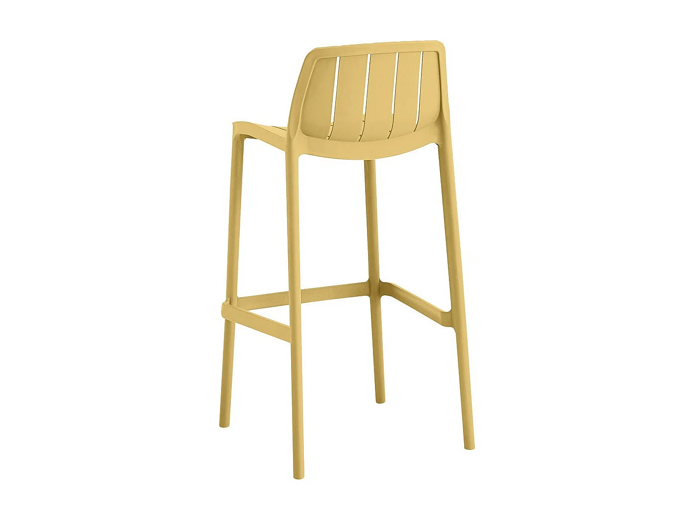 Table et chaises hautes de bistrot empilables "Vaena" - 2 places - Jaune