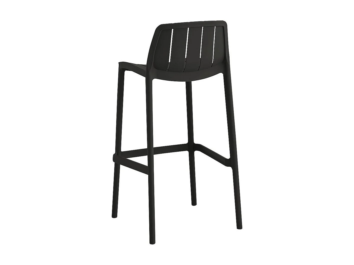 Table et chaises hautes de bistrot empilables "Vaena" - 2 places - Noir