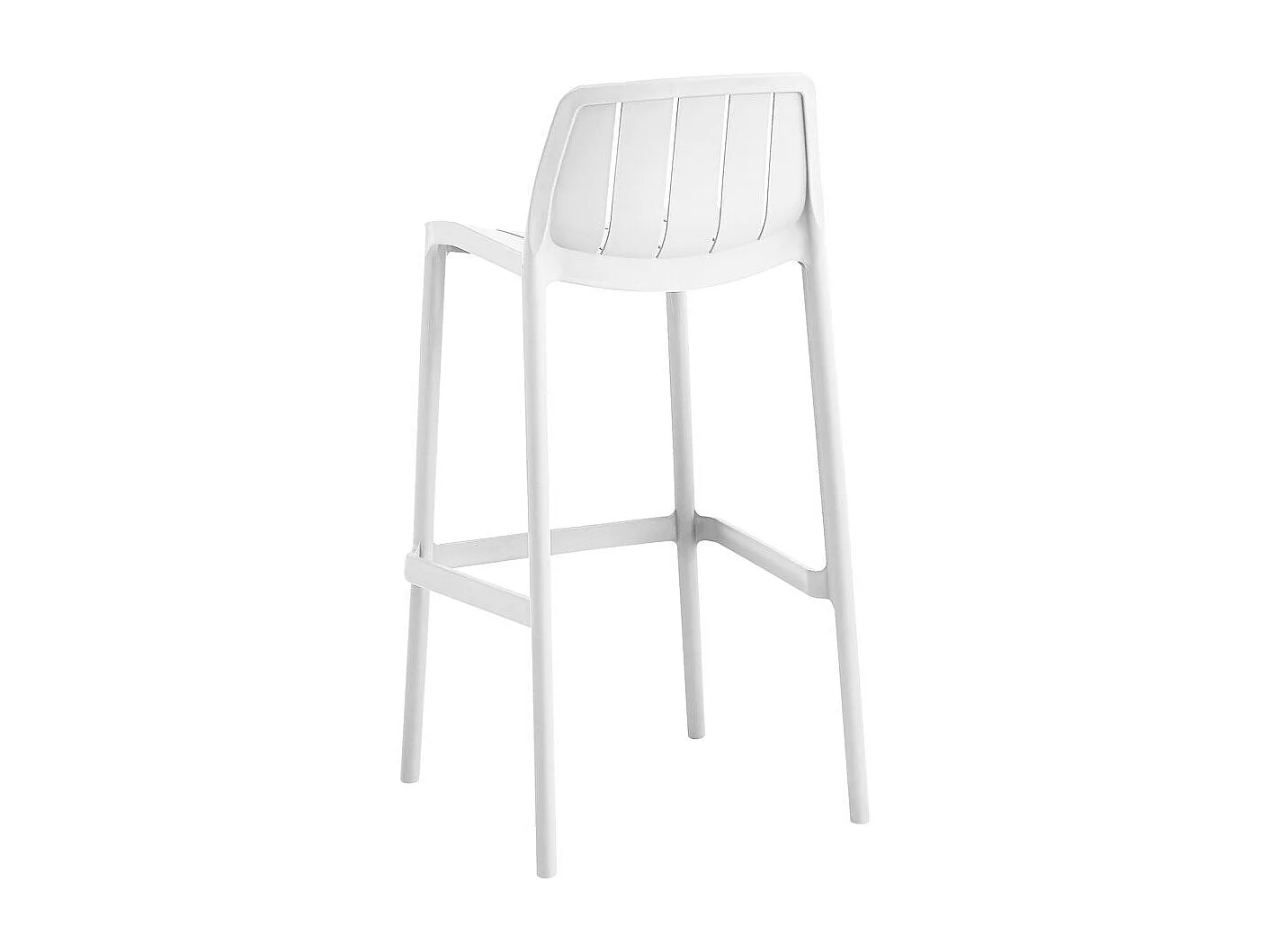 Table et chaises hautes de bistrot empilables "Vaena" - 2 places - Blanc