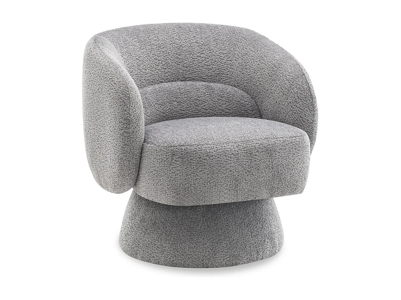 Poltrona girevole "Franklin" in spugna - 74 x 75 x 75 cm - Grigio