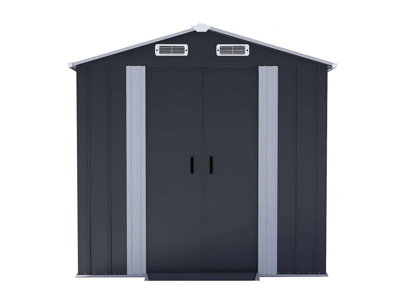 Abri de jardin métal gris Boston 4,12 m² avec porte coulissante et ventilation intégrée