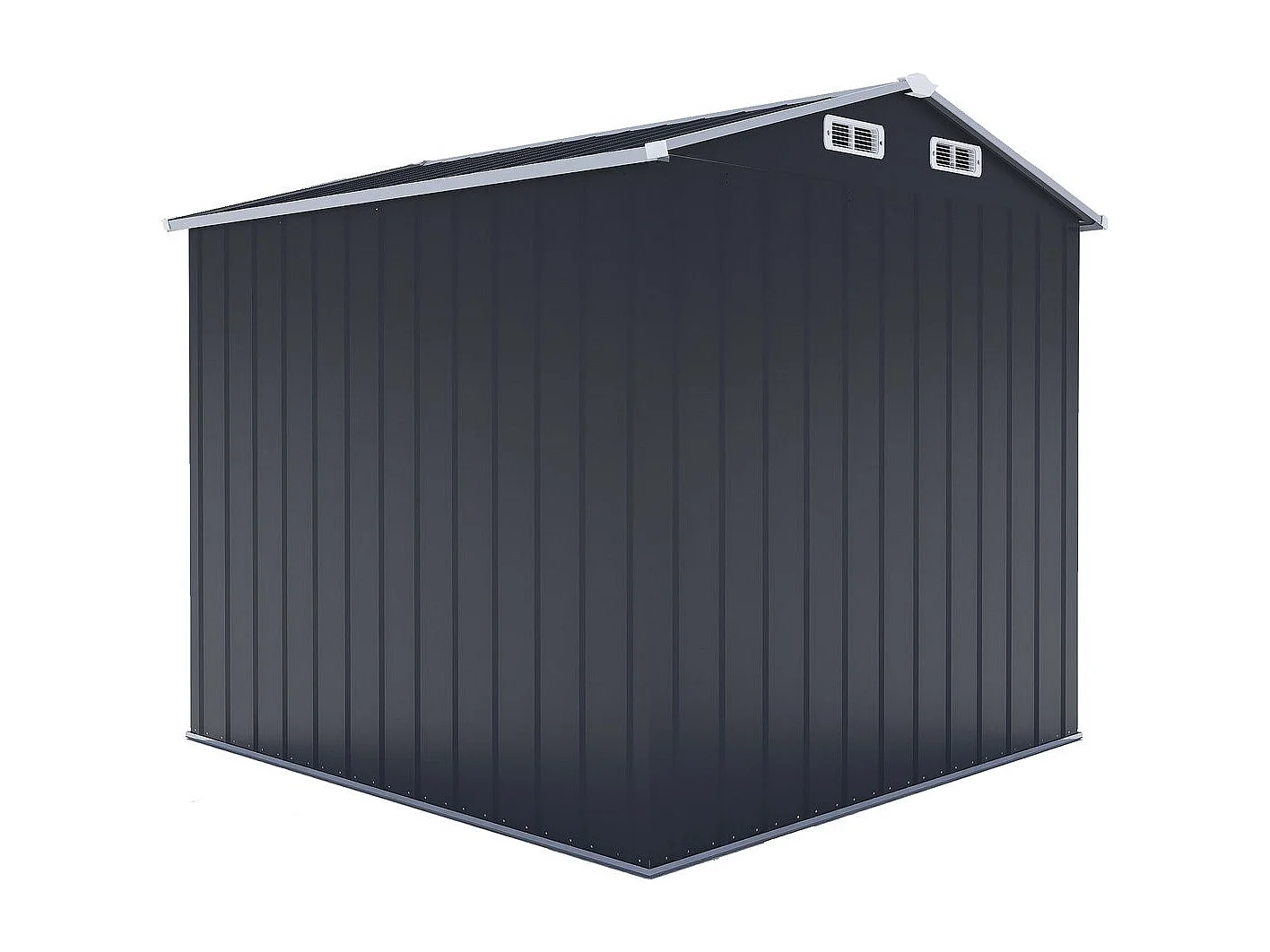 Abri de jardin métal gris Boston 4,12 m² avec porte coulissante et ventilation intégrée