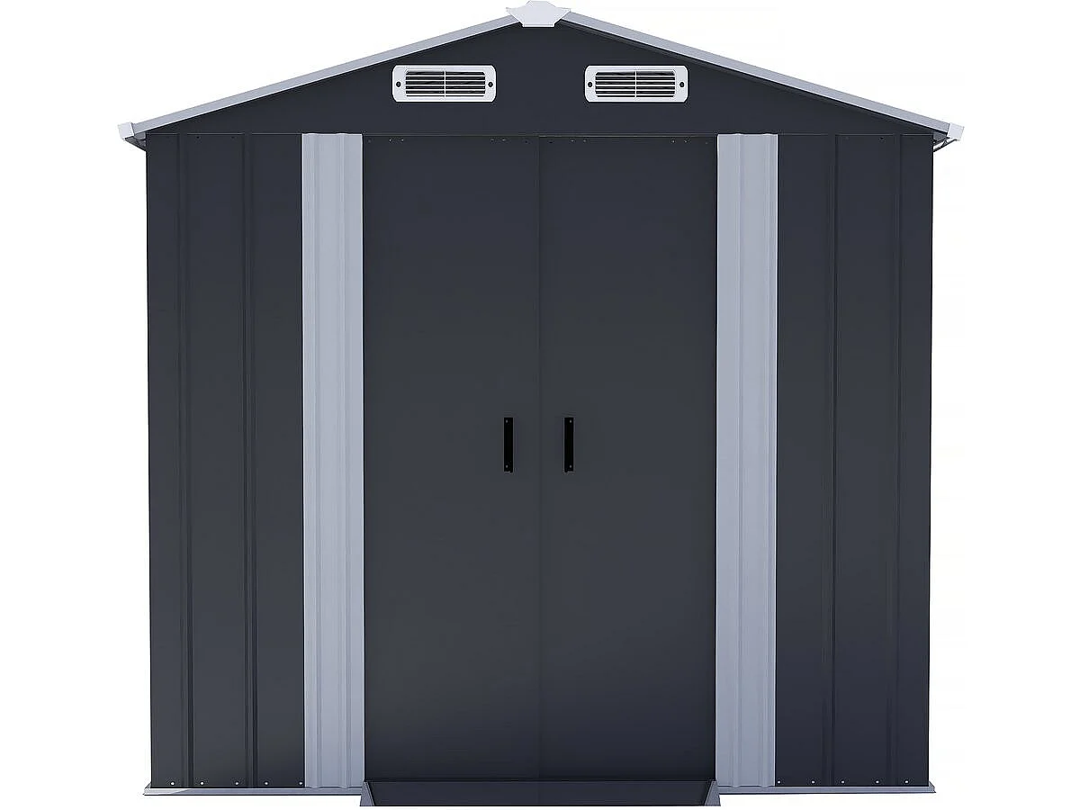 Casetta da giardino in metallo con porte scorrevoli "Boston" - 4,12 m² - Grigio