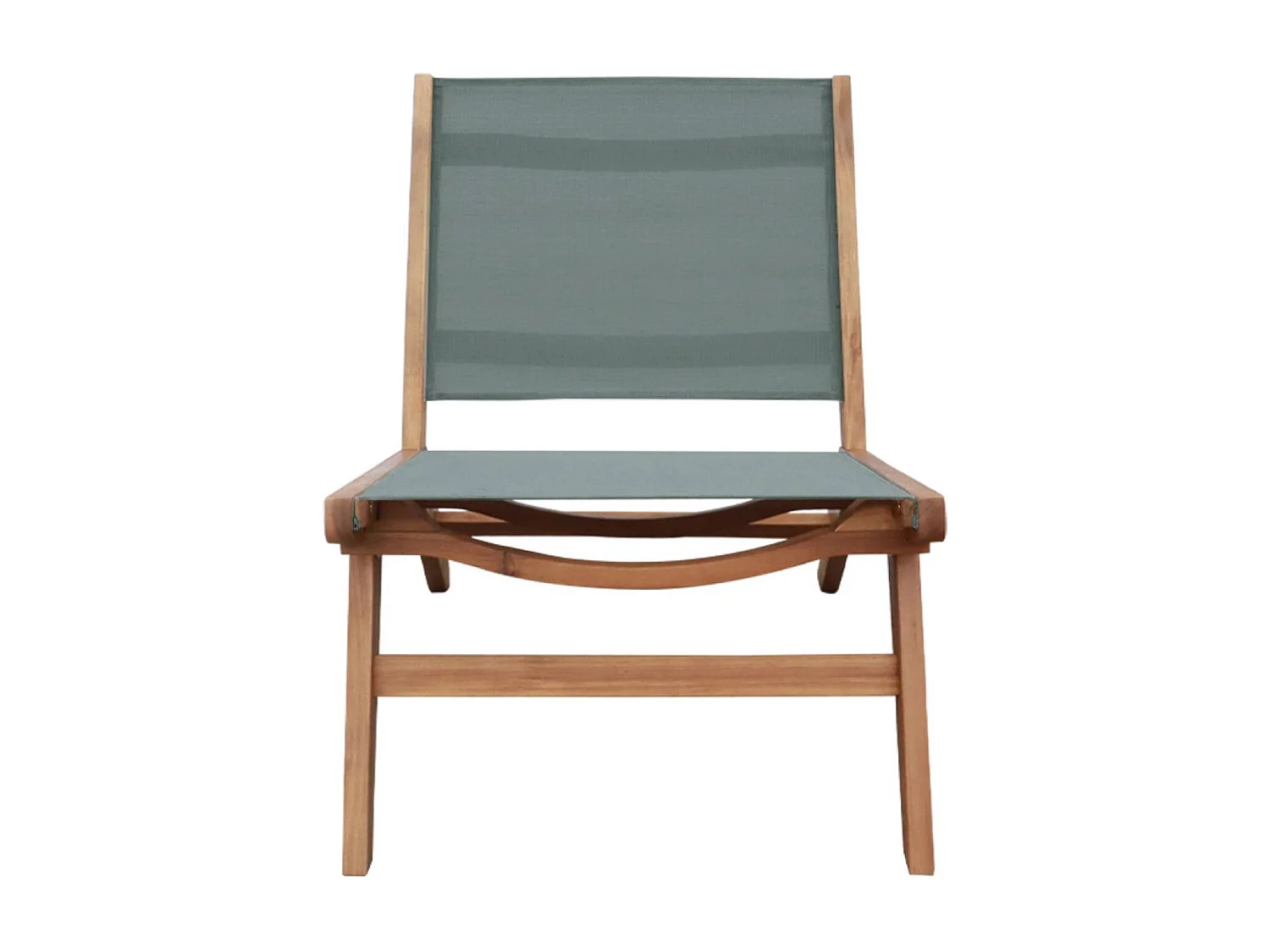 Lot de 2 fauteuils relax bois d'acacia et textilène kaki - Madera