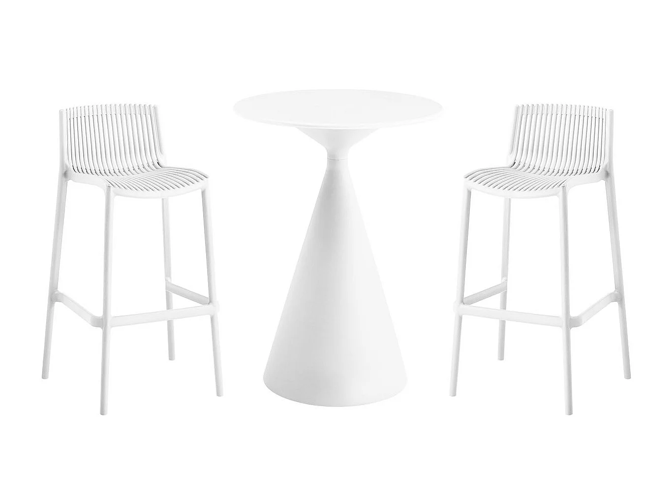 Tavolo e seggioloni bistrot impilabili "Néora" - 2 posti - Bianco